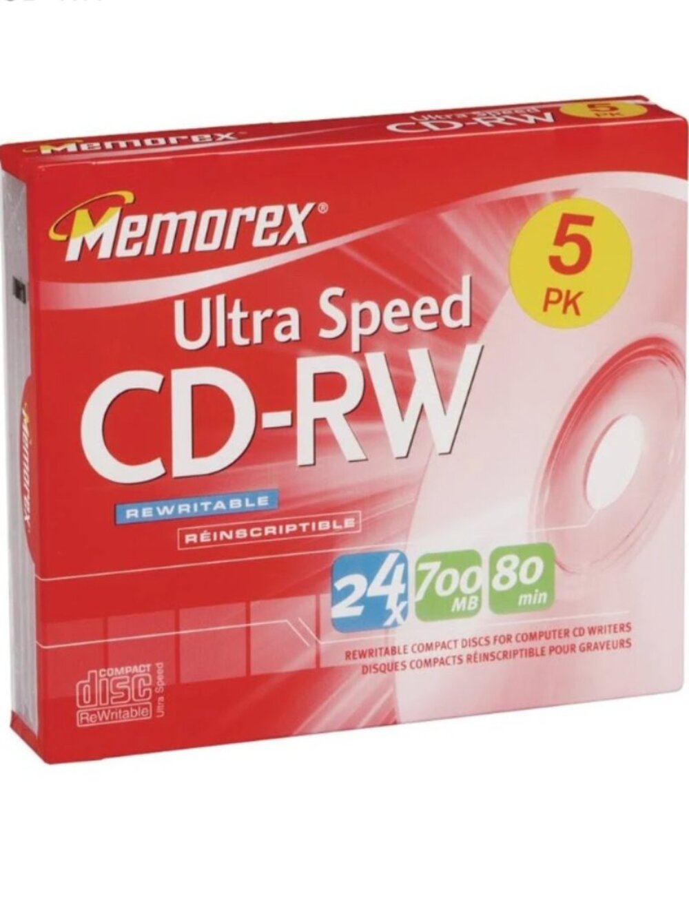 MEMOREX | Ultra Speed CD-RW (5 Pack) + 2 Bonus CD